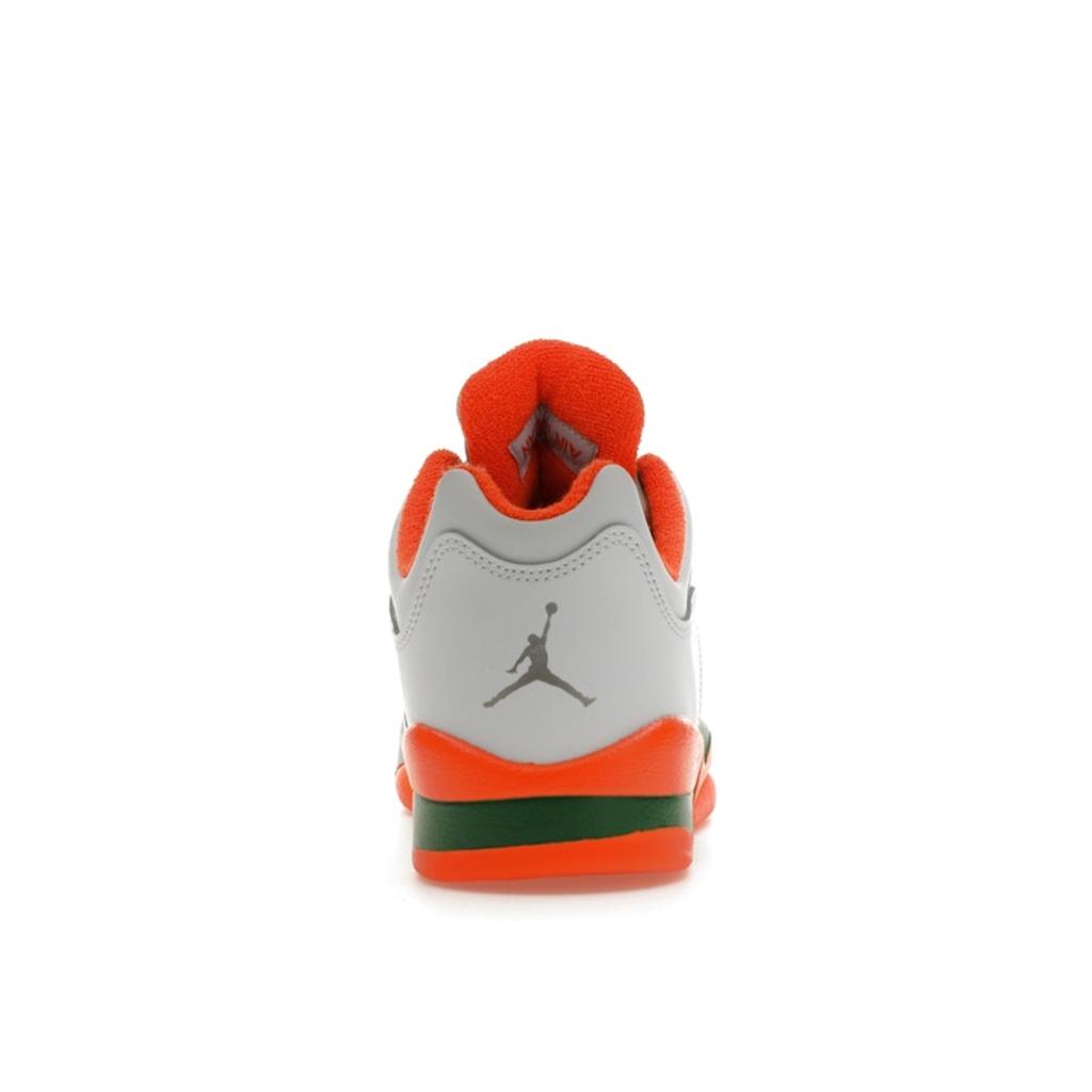 Детские кроссовки Air Jordan 5 Retro Low GS Hurricanes серо-футбольно-серые бриллиантово-оранжевые FQ1293-018
