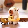 Capybara Doll Pendant Fluffy Capybara Keychain with Swimming Ring Design Cartoon Plush Doll Cute Backpacks Pendant Gift for Kids Friends