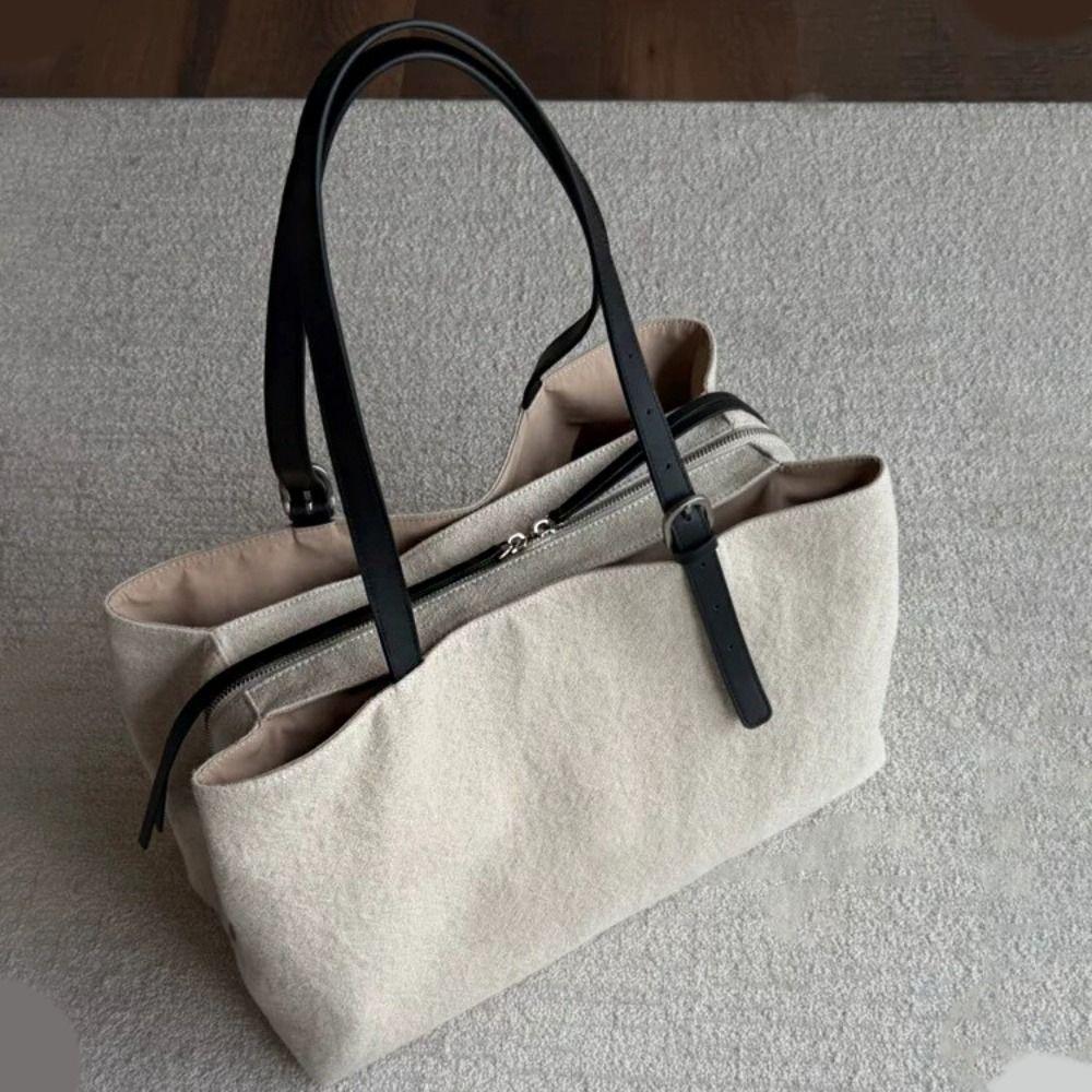 Waterproof Canvas Shoulder Bag Multi-layer Multiple Compartments Handbag Computer Bag  Shopping