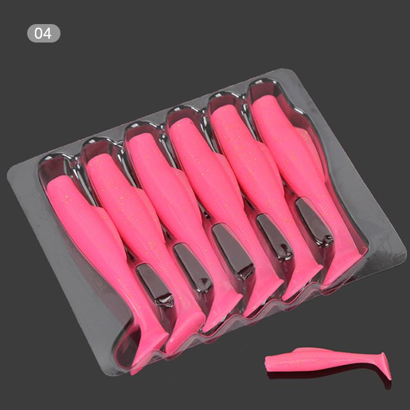 6Pcs Tpr Soft Lure 8 Cm Rubber Fishing Lure Shad Swim Baits Silicone Bait