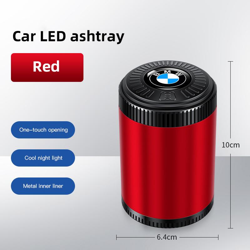 Car Stickers Car LED Ashtray Atmosphere Light Ashtray For BMW G30 G20 G05 X4 X5 X6 E39 Car Flame Retardant Cigarette Holder Cup JG4