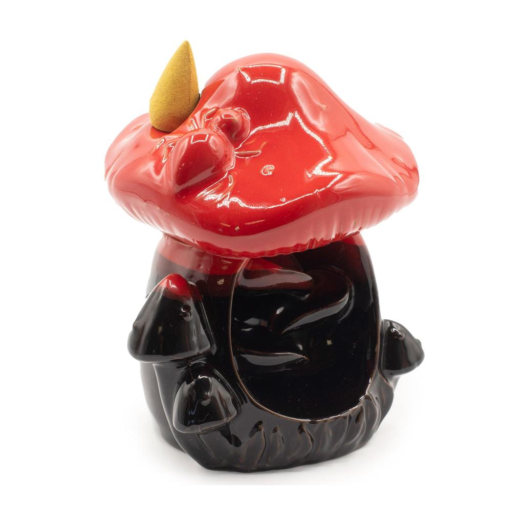Backflow Incense Burner – Large Red Mushroom