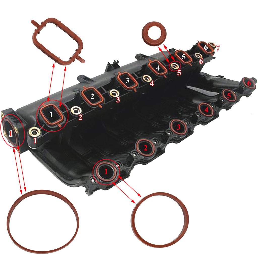 20x Ремкомплект прокладок впускного коллектора дизельного топлива для BMW X3 X5 X6 E46 E61 E65 E70 E83 E93 F02 325d 330d 335d 730d