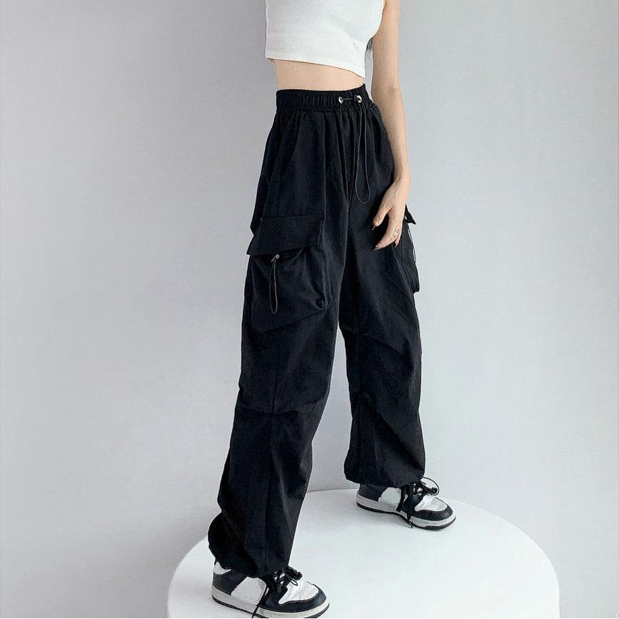 Весенние повседневные брюки-карго, женские уличные модные брюки для бега с эластичной резинкой на талии, женские брюки большого размера до щиколотки