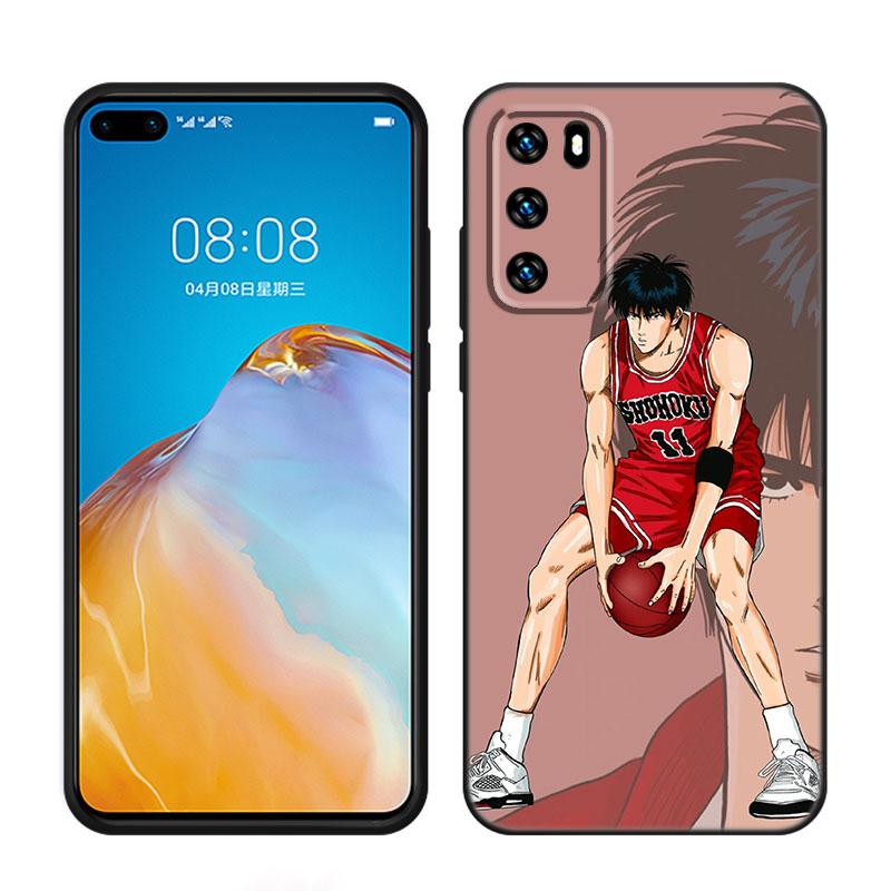 Anime Slam Dunk Black Silicone Phone Case For Huawei P10 P20 P30 P40 Lite P50 P60 Art P50E P Smart Z 2018 2020 2021 Pro 2019