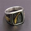 S925 Silver Ring for Men and Women, Revolutionary Army Sickle Feather Shaped Ring, Punk Ring