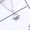 Retro Crown Necklace with Hands Holding Heart Pattern Ornament Christmas Birthday Gift