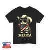 4th of July Merica Cat American Flag Fourth of July Freedom Unisex T-Shirt