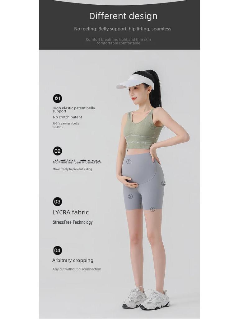 Шорты для йоги для беременных с поддержкой живота — легкие летние, длина 3/4