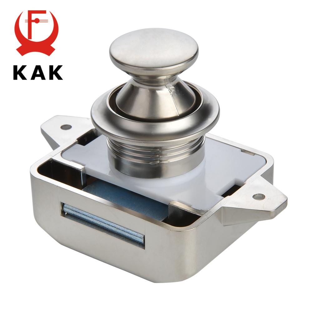 10PCS KAK Camper Car Push Lock 20mm RV Caravan Boat Motor Home Cabinet Drawer Latch Button Locks For Furniture Hardware