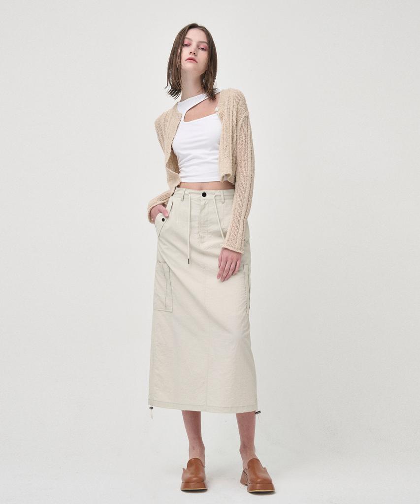 Etmont String Long Cargo Skirt, Cream