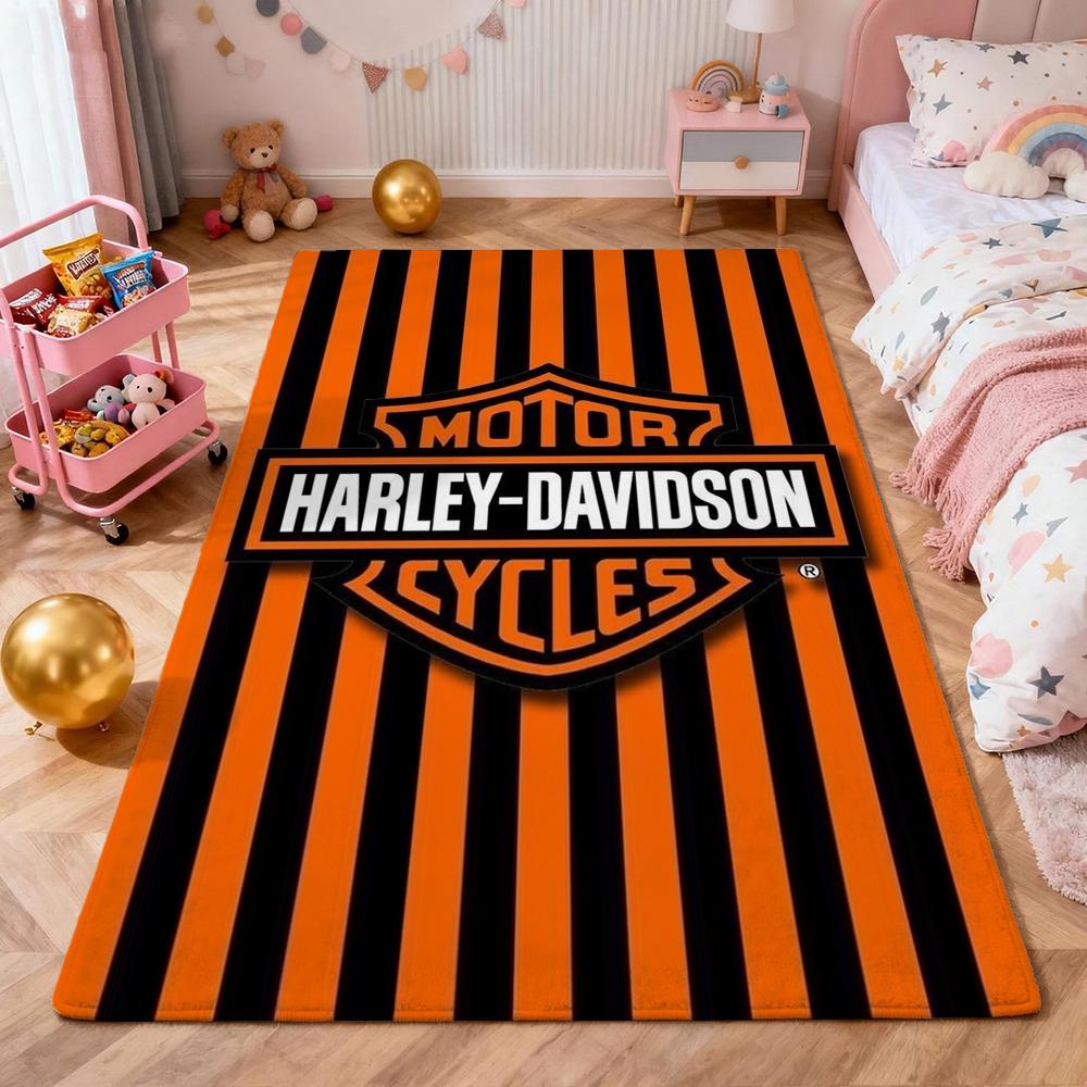 Harley Davidson Biker Flames Carpet Home Decor Doormat Art Room Christmas Gifts