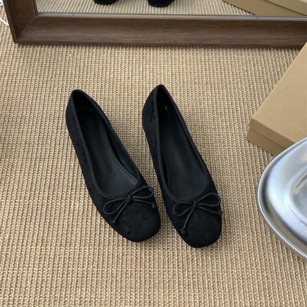 Внутреннее увеличение высоты замша светлый рот красный одинарные туфли женские толстая подошва на одном педале женские туфли с юбкой желтые туфли Doudou