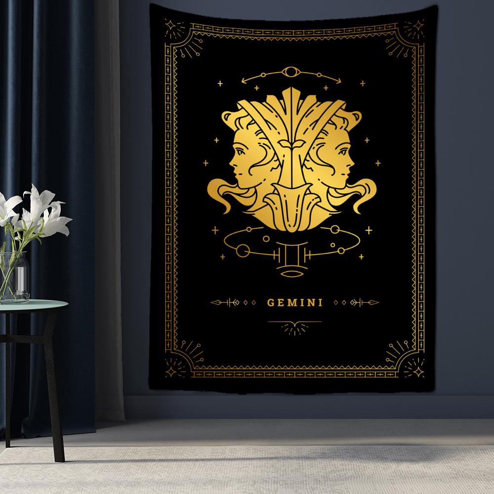 Черно-белый гобелен созвездия Таро, настенный Гобелен, научная фантастика, психоделическая магия, богемный хиппи, домашний декор