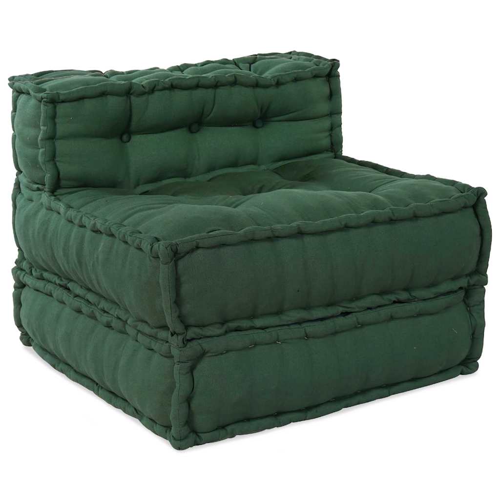 Modular Sofa Set 4 pcs Green Fabric
