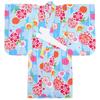 Kids Girls Yukata Single Item Yagasuri and Ball Cherry Blossom Pattern Light Blue Wcu05 [Wagamama] (130 Size)