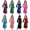 Kids Girls Victorian Medieval Princess Dress Halloween Cosplay Costume Renaissance Irish Deluxe Velvet Bell Sleeve Long Dresses