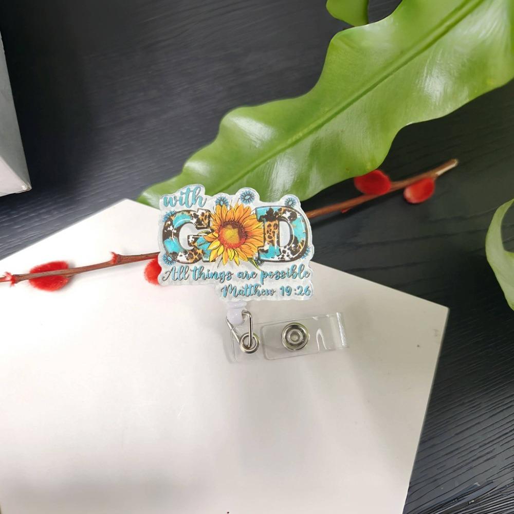 Забавный клип для бейджа с енотом, держатель для бейджа-рулетки для медсестры, врача, офисного работника, декор для ID-карты