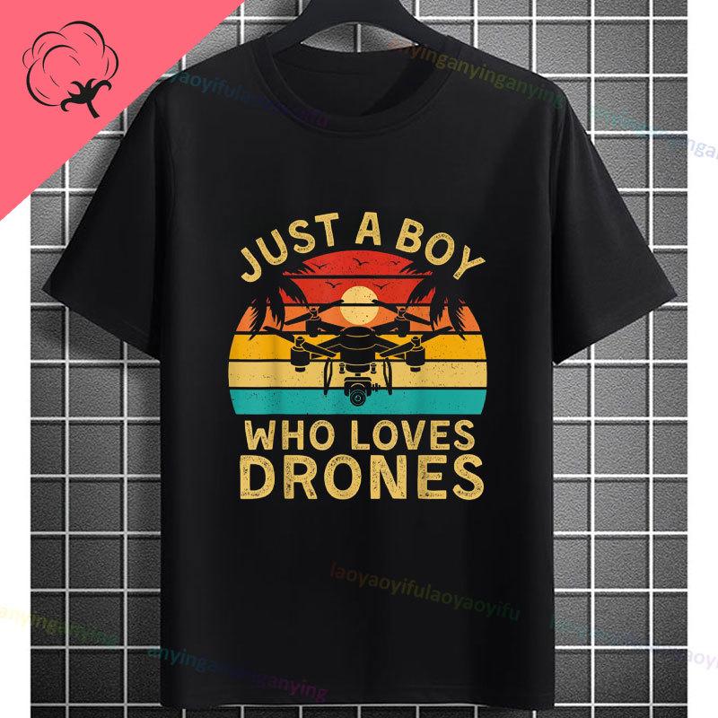Funny Fpv Drone Quadcopter Graphic Tshirt With Depressed Drone Needs A Friend Slogan Pure Cotton Short Sleeve Casual Tshirt