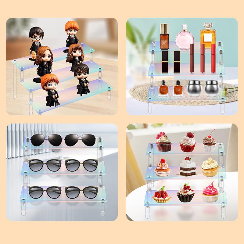 Прозрачная акриловая подставка из массива дерева для фигурок Amiibo, Funko POP, кексов, косметики, лака для ногтей, ювелирных изделий, полка-подставка для демонстрации