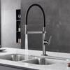 Copper Pull Down Kitchen Sink Faucet Deck Mounted Mixer Tap 360 Degree Rotation Kitchen Sink Hot Cold Taps Crane Gun Gray/Black