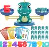 Qizebaby Dinosaur Scales Balance Toy Educational Numbers Balance Game Word Spelling Toy Math Educational Toy Board Game Card Game Early Education