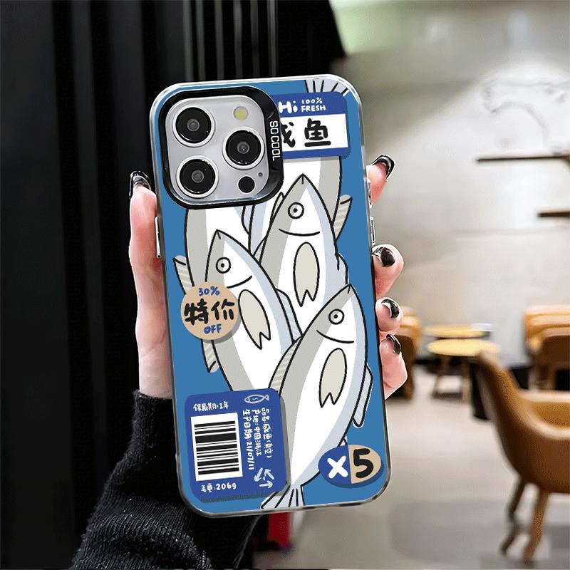 Скидка Соленая Рыба Ударопрочный Чехол для Телефона для iPhone 17 Air 16 16E 15 Pro Max 14 Plus 13 Mini 12 Задняя Крышка Противоударный Fundas