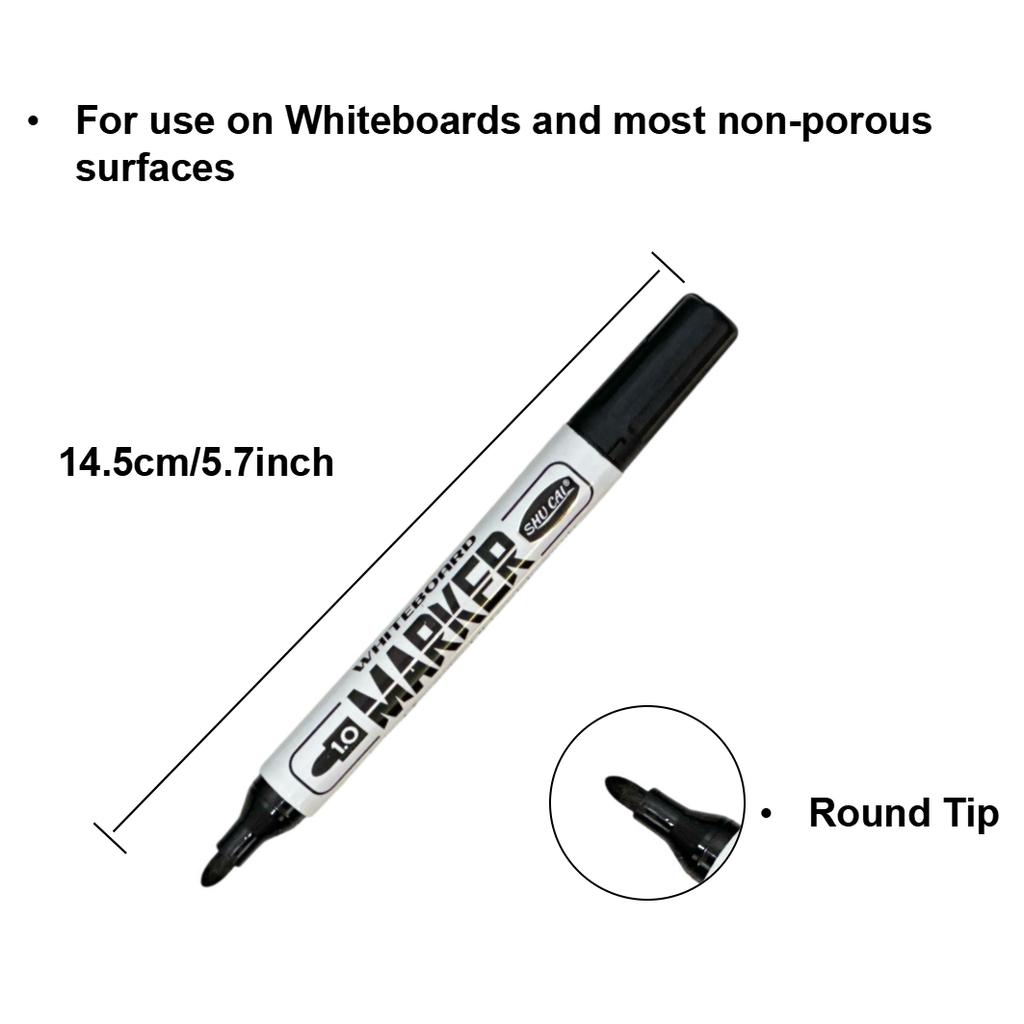 4PCS Whiteboard Dry Erase Markers Set – Red, Blue, Black, Green – Round Tip, Easy To Erase, Smooth Ink Flow for Classroom