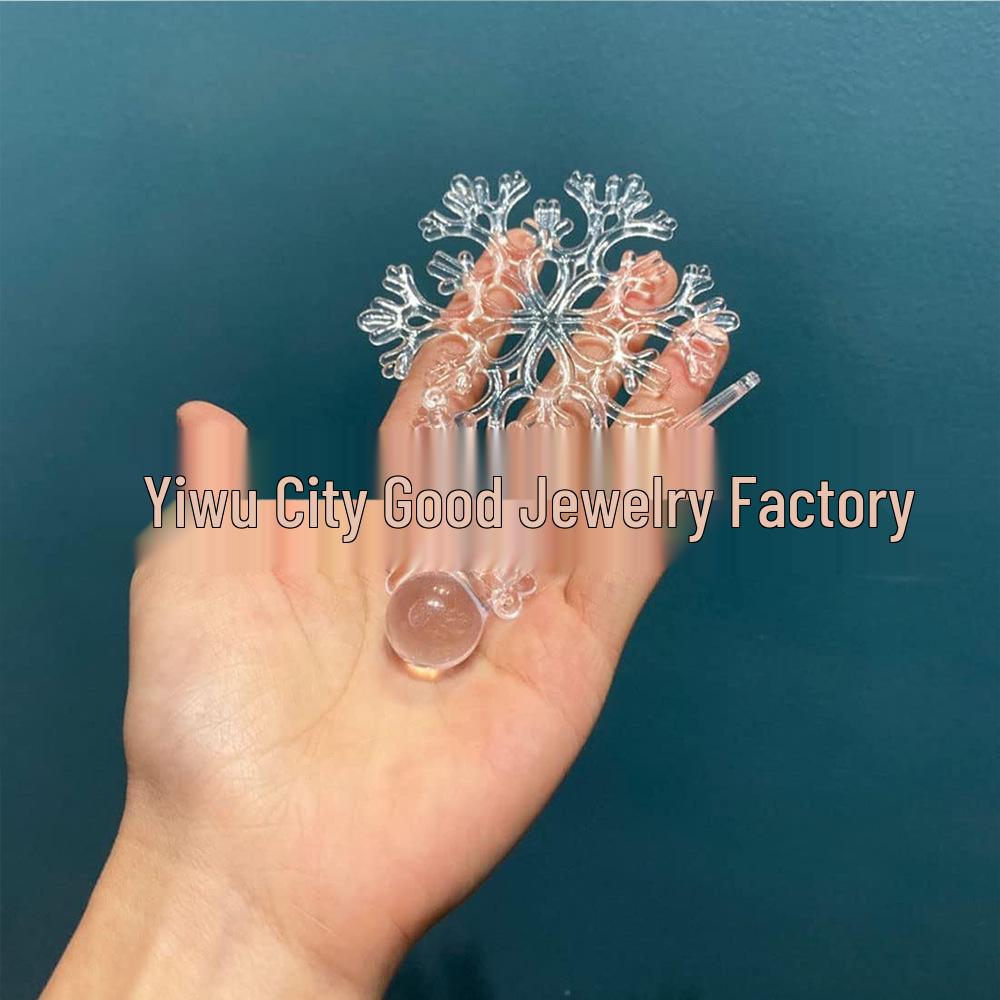 72-Piece DIY Christmas Ornaments Set: Acrylic Crystal Snowflakes, Icicles, and Water Drop Pendants