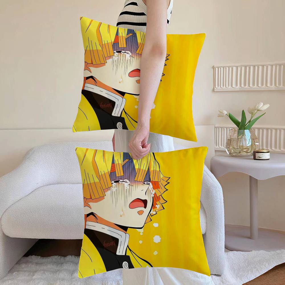 D-Истребитель демонов Kimetsu No Y-Yaiba Наволочка Наволочка против пылевых клещей Невидимая молния Шелковистый короткий плюш Чехол для подушки дивана