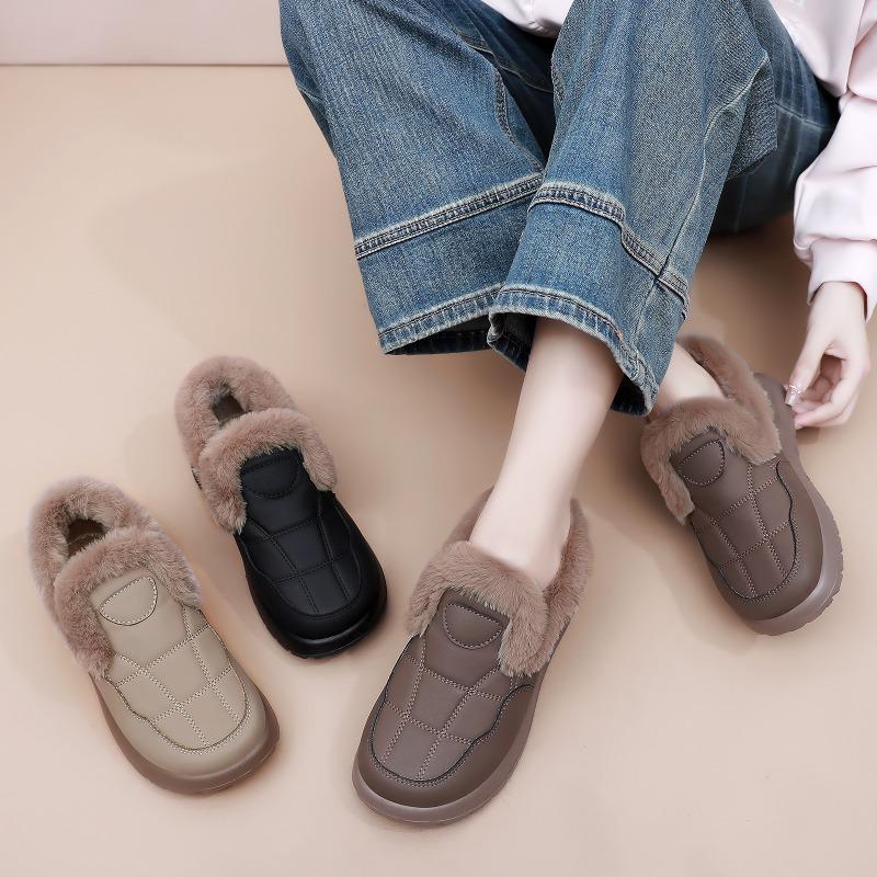 Обувь Женская хлопковая обувь Зимние женские короткие ботинки Холодостойкие и теплые хлопковые ботинки Универсальные женские ботинки Сноубутсы на одной педали