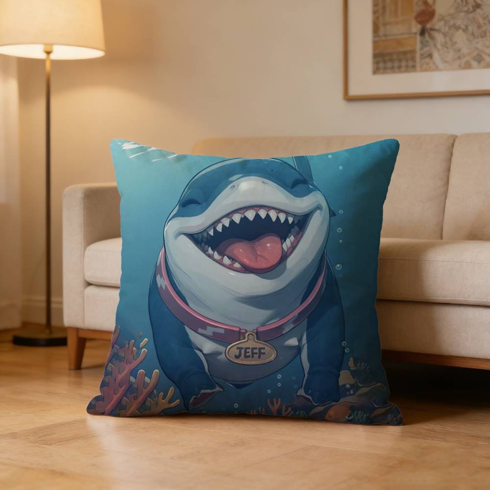 JJeff The Land SShark Pillow Case Cushion Cover Throw Pillow Case For Car Sofa