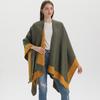 Women's Versatile Solid Color Spring Scarf Shawl - Imitation Cashmere Poncho for All Seasons