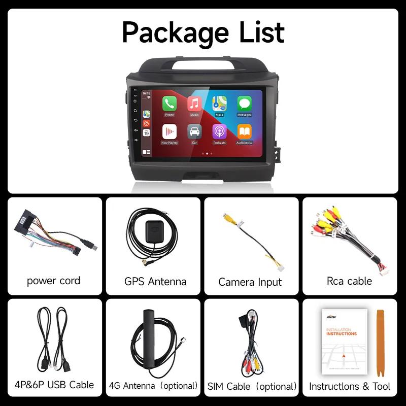 Автомобильное радио JIU YIN GPS для KIA SPORTAGE 2011-2016, мультимедийный видеоплеер, навигация, GPS, 2 Din, Android 12, 4G, сетевой WIFI, стерео, DVD