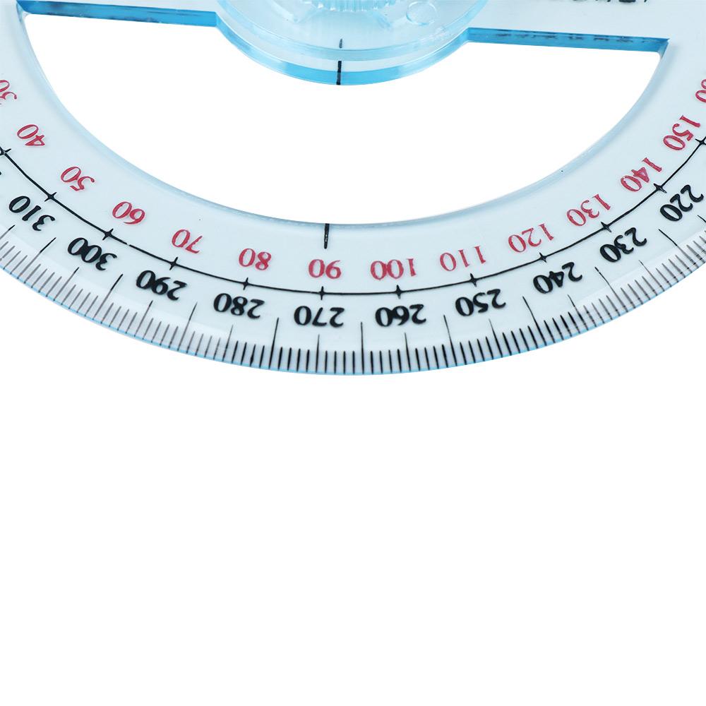 Durable Transparent 360 Degree Office Drafting Supplies Measuring Tool Protractor Ruler Pointer