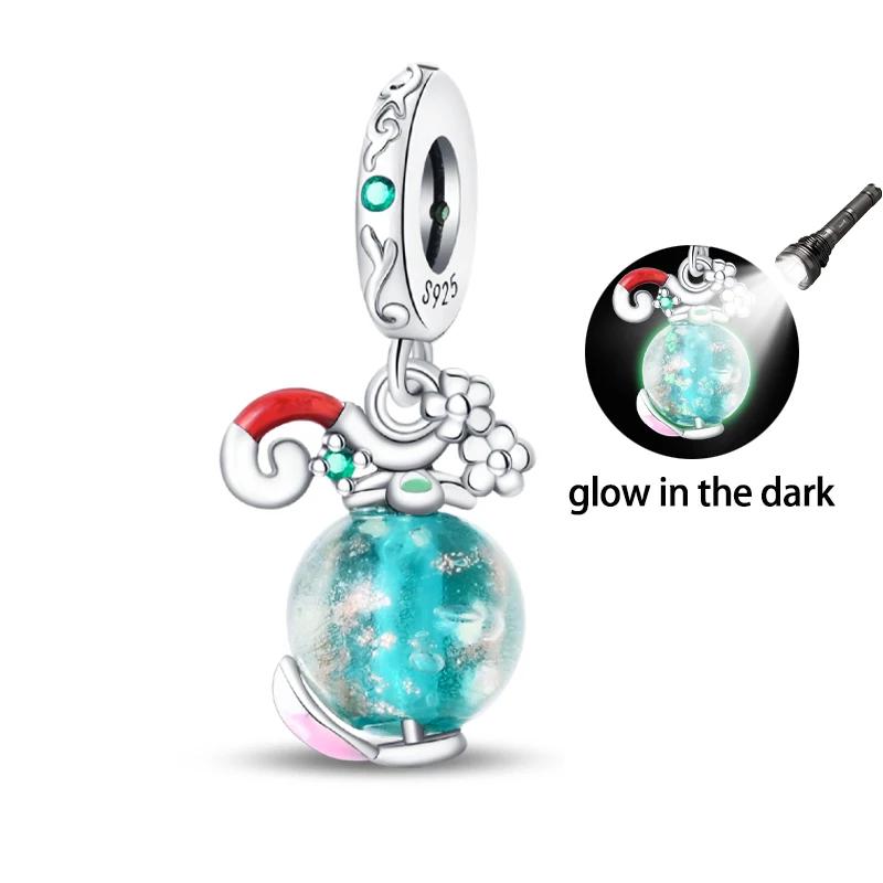 Copper Luminous Elf Glass Insect Planet Wish Bottle Pendant Fit Original Bracelet Diy Jewelry Original Design