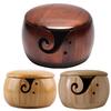 Handmade Wooden Yarn Bowl with Lid Durable Spiral-Open Design Crochet Thread Bowl for Organized Knitting