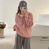 Autumn Winter Stand Collar Loose Casual Zipper Pullover Sweater Women Solid Color All-match Bottomed Knitting Top