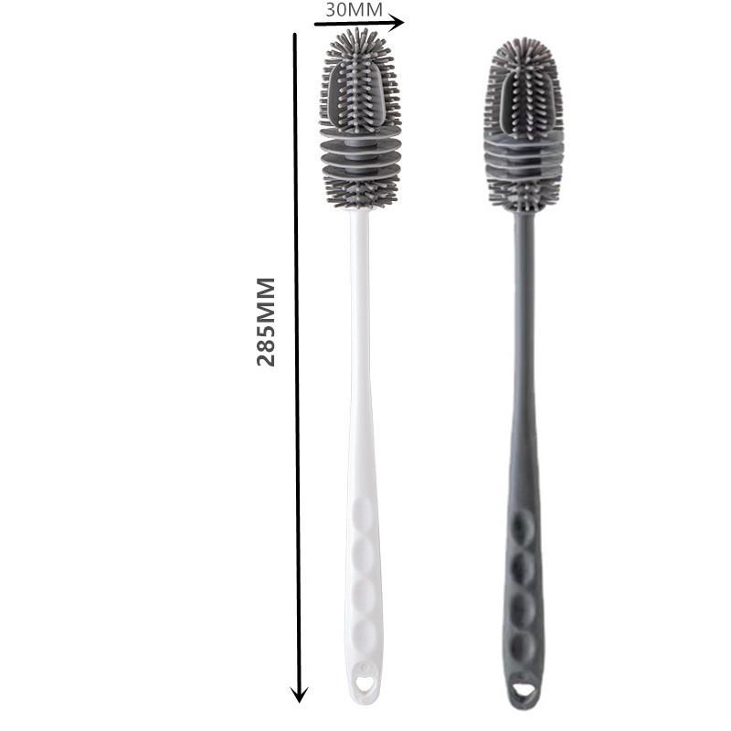 Силиконовая щетка для чашек, щетка для чистки бутылок с молоком, длинная ручка, очиститель для бутылок с водой, щетка для чистки стеклянных чашек, кухонные инструменты для чистки