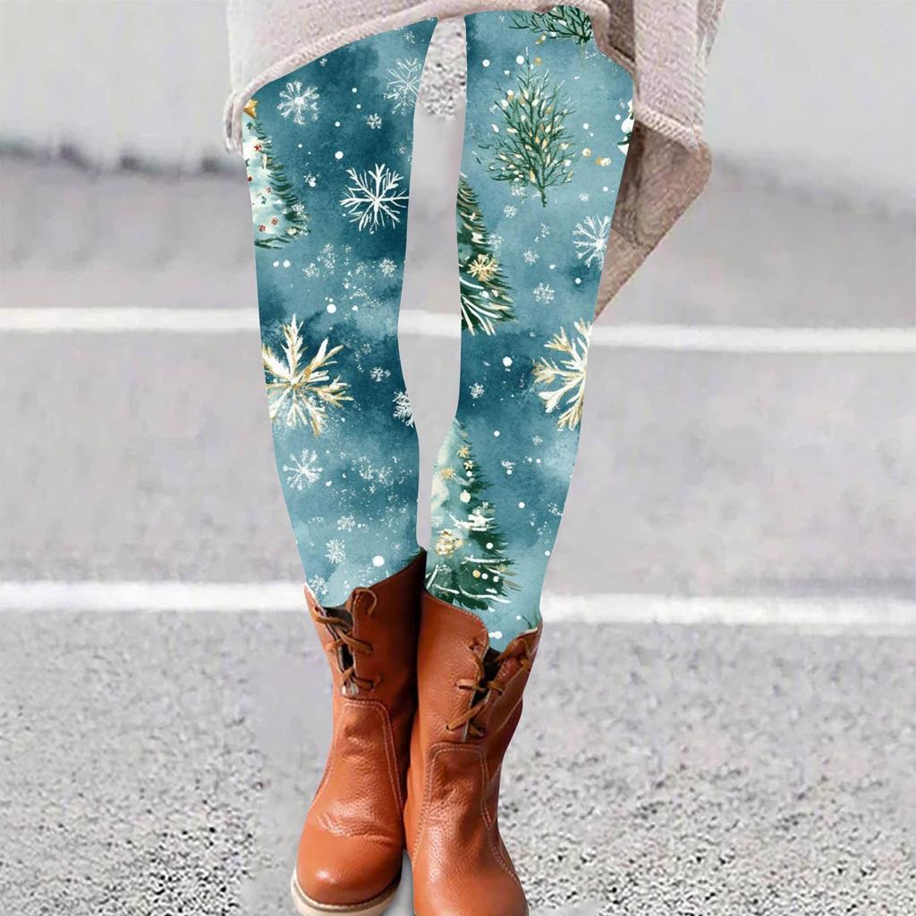 Женские брюки с рождественским принтом, эластичные, мягкие, повседневные, домашние, спальные брюки