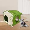 Cat House Enclosed Bed Kitten Shelter Cave Scratch Resistance with Air Vent Window for All
