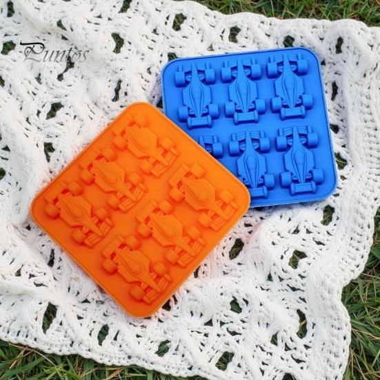 Silicone Baking Molds for Kids Racing Car Ice Mold, 6 Cavity 3D Cake Candy Jelly Easy to Clean Tray, Food Grade Flexible Mold Chocolate Soap,