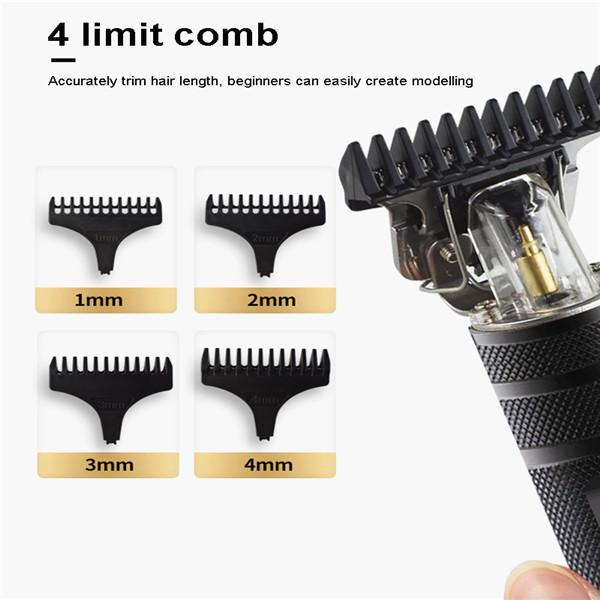 Metal Electric Professional T-Type External Cordless Hair Trimmer Wireless Hair Clipper Portable