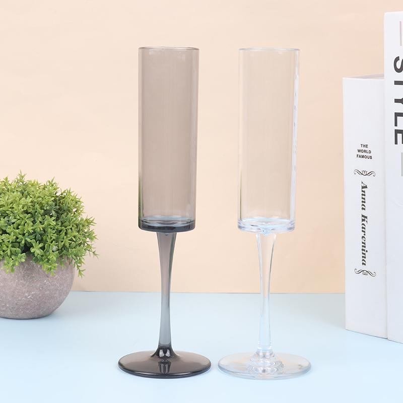 1 шт. прозрачный черный бокал для свадебной вечеринки, тостов, шампанского, пластиковых стаканов, домашнего бара, бокалов для вина