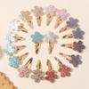 16Pcs Geometric  Hair Clip Glitter DropletColorful Gradient  Girls Children Bangs BB Alloy Hairpins Headclips Hair Accessories