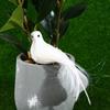 2Pcs White Doves Feather Artificial Foam Lover Peace Doves Bird Home Decor