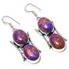 Серьги из серебра 925 пробы с драгоценными камнями из меди и фиолетовой бирюзы 2,21 дюйма V9C58