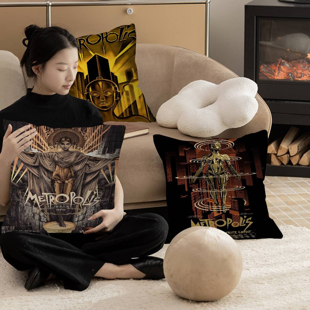 Vintage s Metropolis Movie Pillow Gifts Home Office Furnishings Bedroom Sofa Car Cushion Cover case xcm