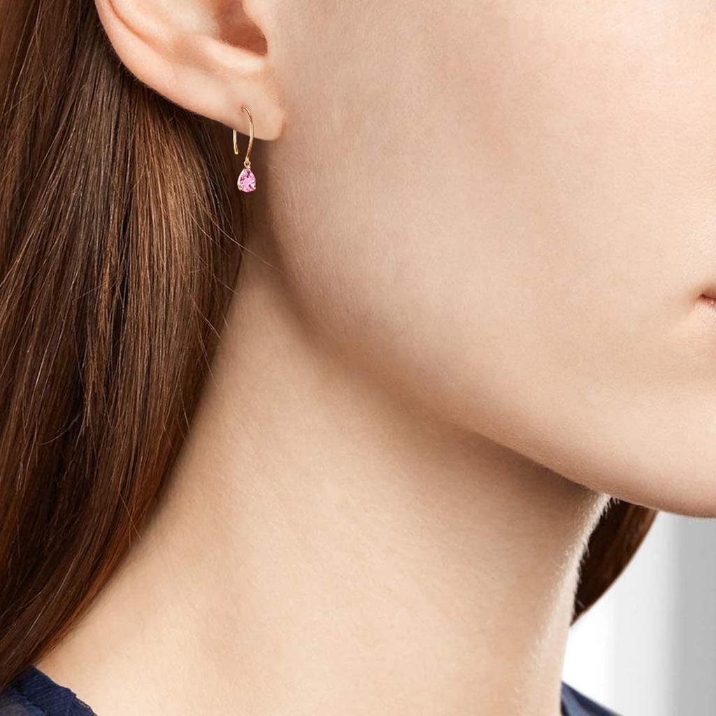 Agvana White Day Return K18 Розовое золото Серьги Турмалин Октябрьский камень 18К Крючки Серьги Подвесные аксессуары Годовщина День рождения Рождество