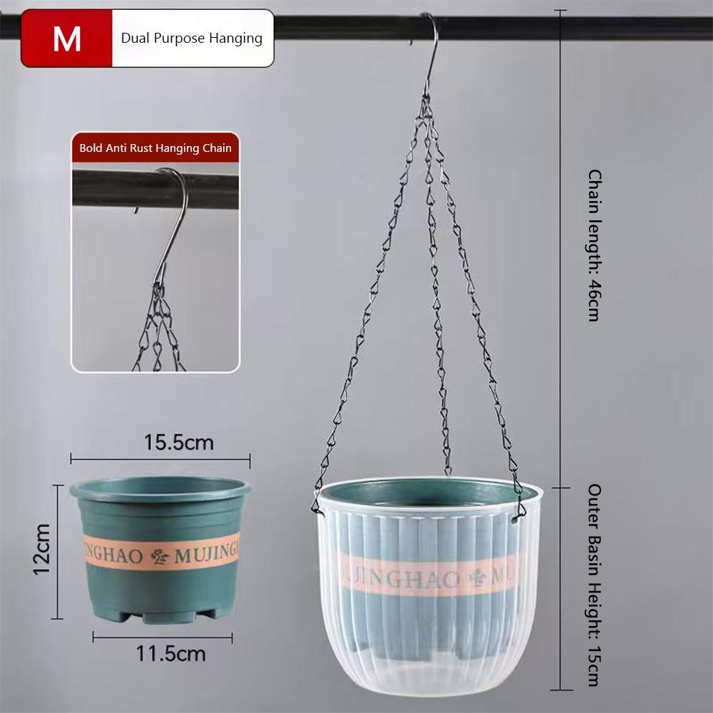 Transparent Hydroponics Plant Hanger Basket with Chain Chains Flowerpot Home Decoration